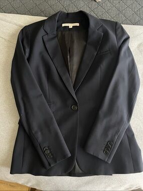Veronica Beard Dickey Navy Blue Wool Single-Button Blazer Sz 4